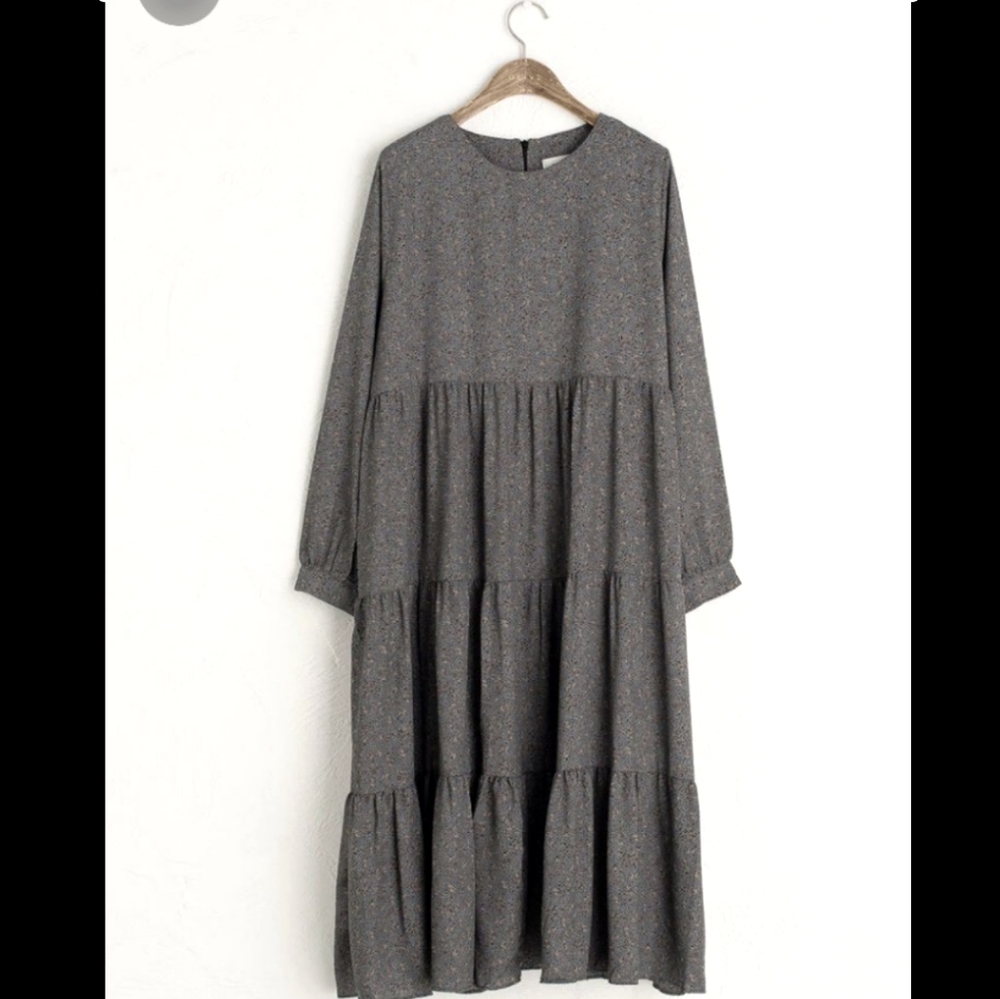 Olive Tiered Black Dress